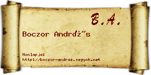 Boczor András névjegykártya